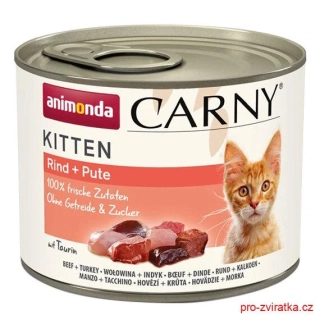 ANIMONDA konzerva CARNY Kitten - hovězí + krůta 200g