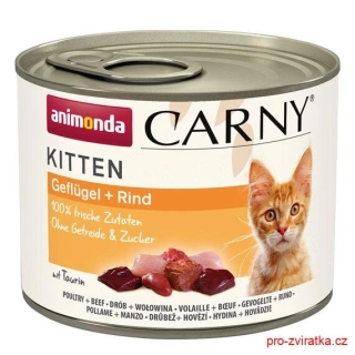 ANIMONDA konzerva CARNY Kitten - drůbeží + hovězí 200g